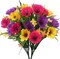 2Pcs Artificial Poppy Flowers Bouquet 17" Fake Silk Poppy Flowers Faux Poppies Floral Arrangments for Home Table Centerpiece Summer Indoor Grave Cemetery Decorations
